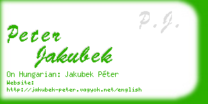 peter jakubek business card